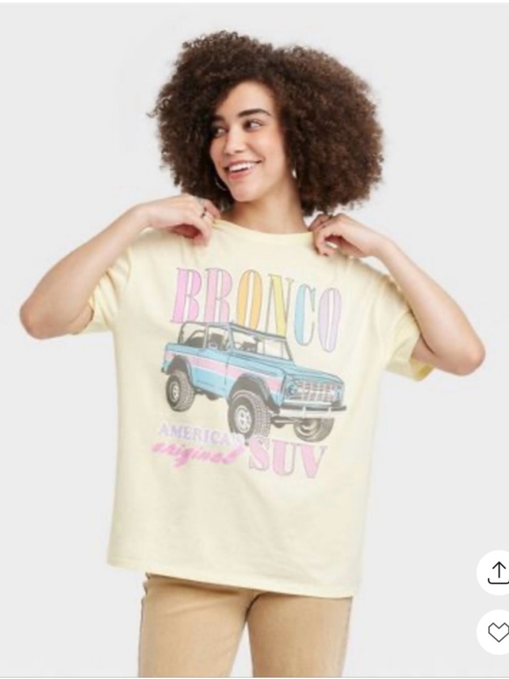 Ford Pastel Yellow Bronco Graphic  Tee